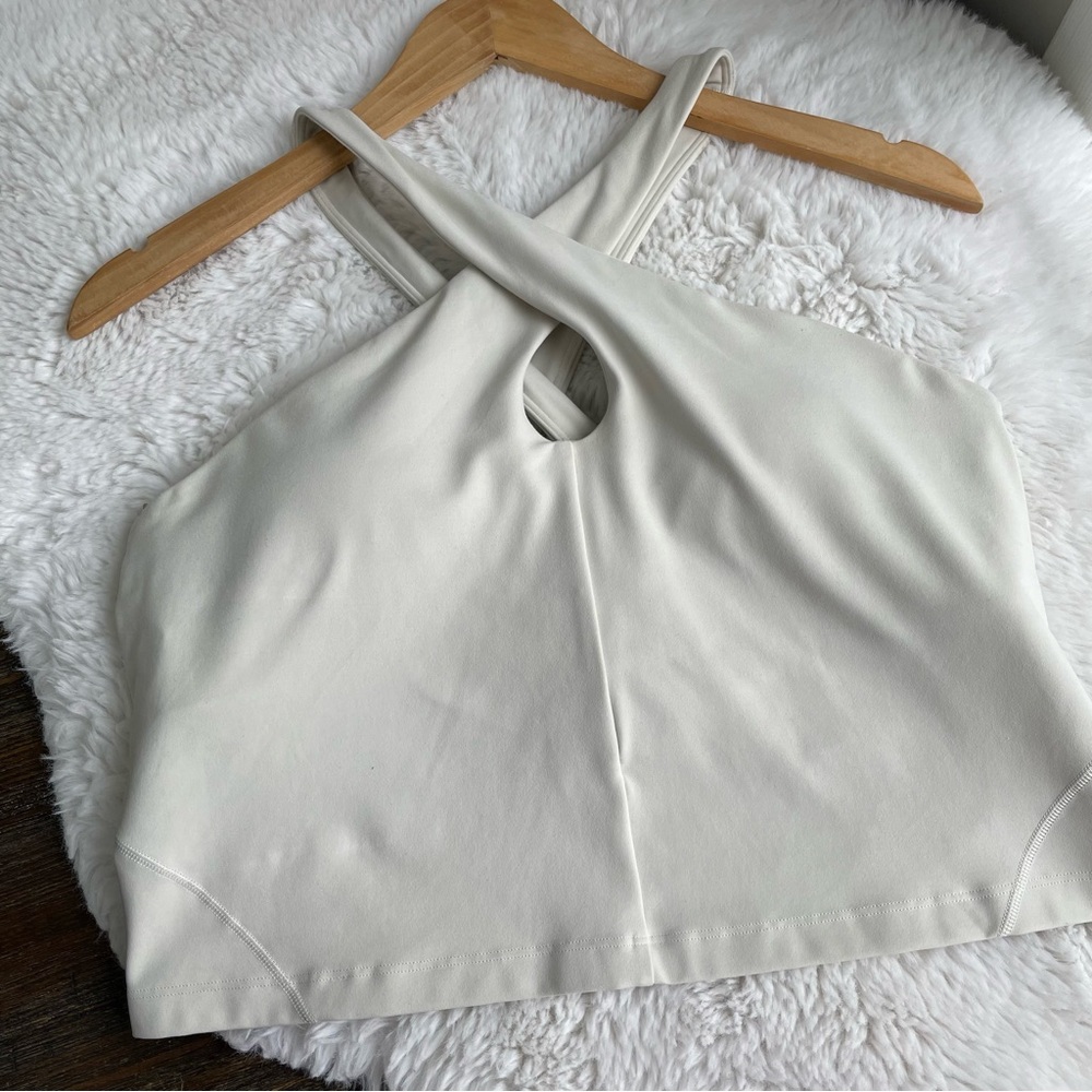 Lululemon Athletica Cream Cross-Back Crop Top